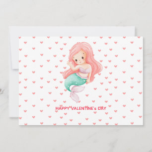 Cute Mermaid Valentine's Day Holiday Card