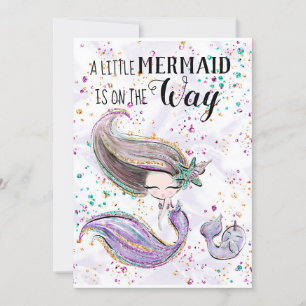 *~* Cute Mermaid Whaleicorn Baby Shower Invitation