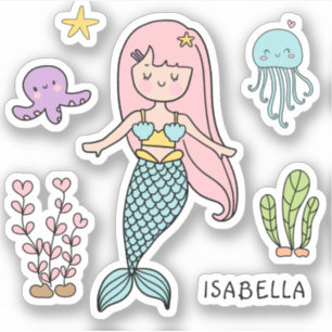 Cute Mermaid Whimsical Girly Personalised Name
