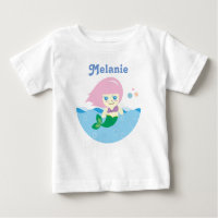 Cute Mermaid with Pink Hair Personalised