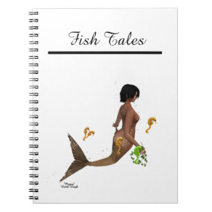 Cute Mermaid With Seahorses Spiral Notebook