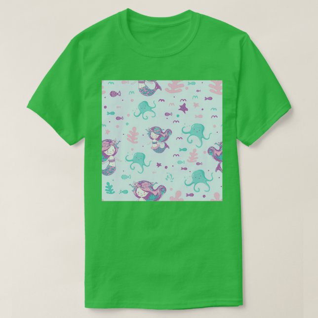 Cute mermaids seamless T-Shirt (Design Front)
