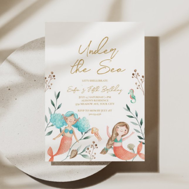 Cute Mermaids Under the Sea Invitation (Creator Uploaded)