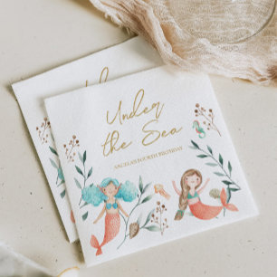 Cute Mermaids Under the Sea Napkin