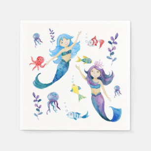 Cute Mermaids Under the Sea Napkin