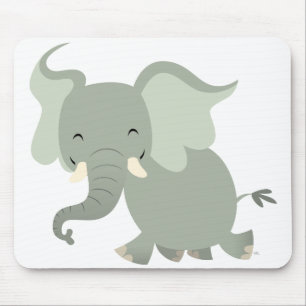 Cute Merry Cartoon Elephant Mousepad