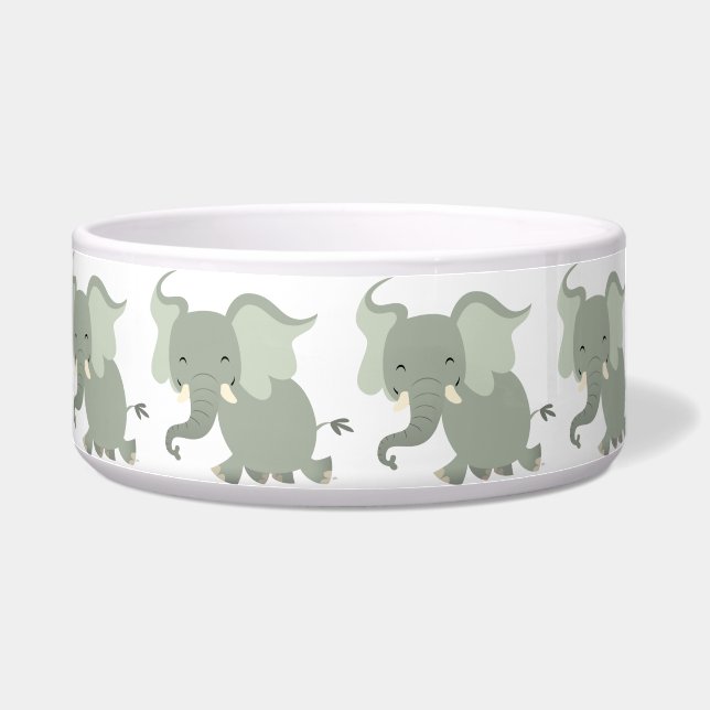 Cute Merry Cartoon Elephant Pet Bowl (Left)