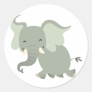 Cute Merry Cartoon Elephant Sticker