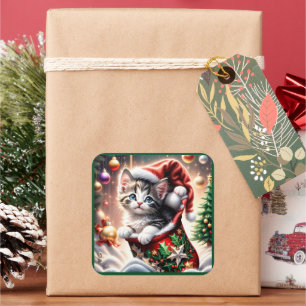 cute Merry Christmas Cat sticker