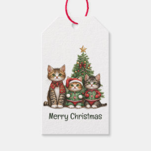 Cute Merry Christmas Cats Gift Tags