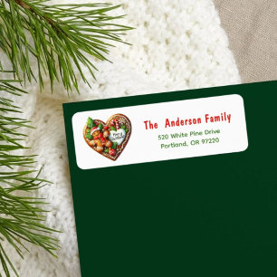 Cute Merry Christmas Cookies Heart Return Address Return Address Label