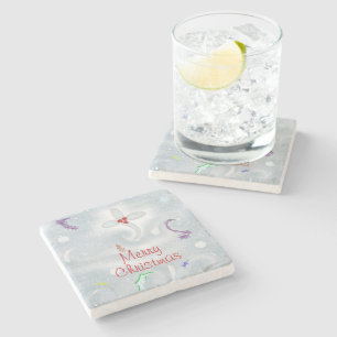 Cute Merry Christmas Decorations Stone Coaster