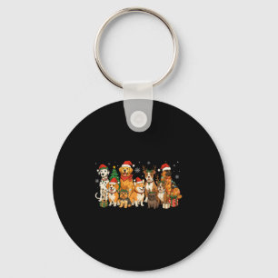 Cute Merry Christmas Dog Mom Dad Puppy Dogs Xmas X Key Ring