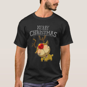Cute Merry Christmas Girls Women Xmas Deer Christm T-Shirt