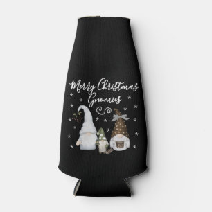 Cute Merry Christmas Gnomies Bottle Cooler