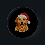Cute Merry Christmas Golden Retriever Dog Christma 6 Cm Round Badge<br><div class="desc">Cute Merry Christmas Golden Retriever Dog Christmas Santa</div>