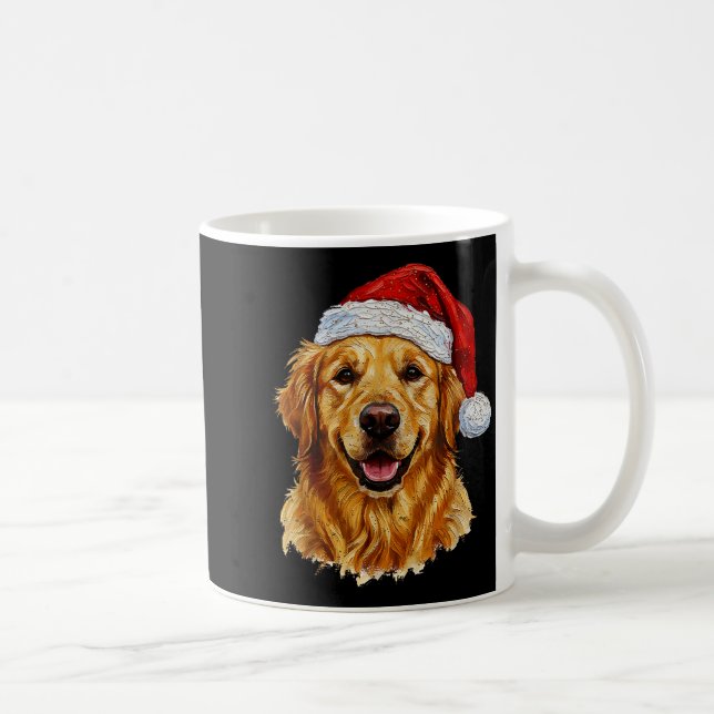 Cute Merry Christmas Golden Retriever Dog Christma Coffee Mug (Right)