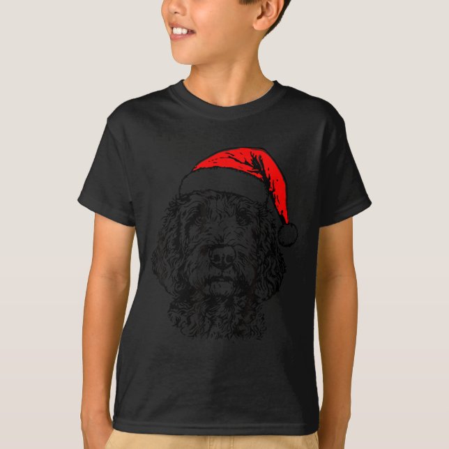 Cute Merry Christmas Goldendoodle Santa Christmas  T-Shirt (Front)