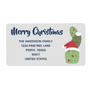 Cute Merry Christmas Holiday Cacti Cactus Stickers