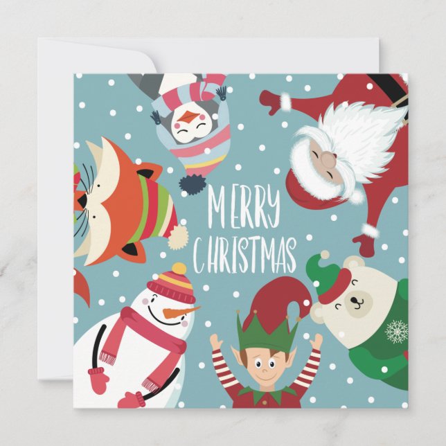 Cute Merry Christmas Holiday Card (Front)