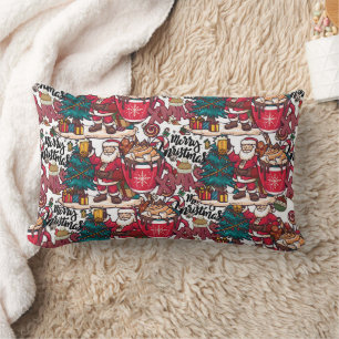 Cute  Merry Christmas – Holiday Festive Lumbar Cushion
