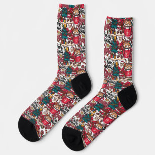 Cute Merry Christmas – Holiday Festive Socks