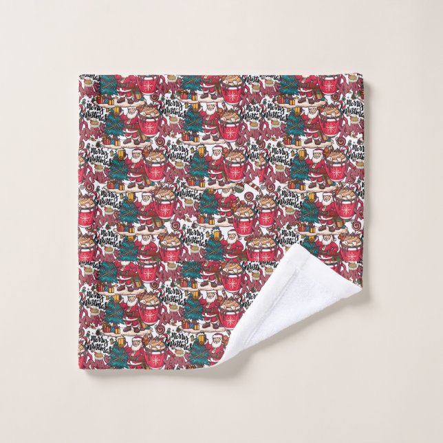 Cute  Merry Christmas – Holiday Festive Wash Cloth (Wash Cloth)