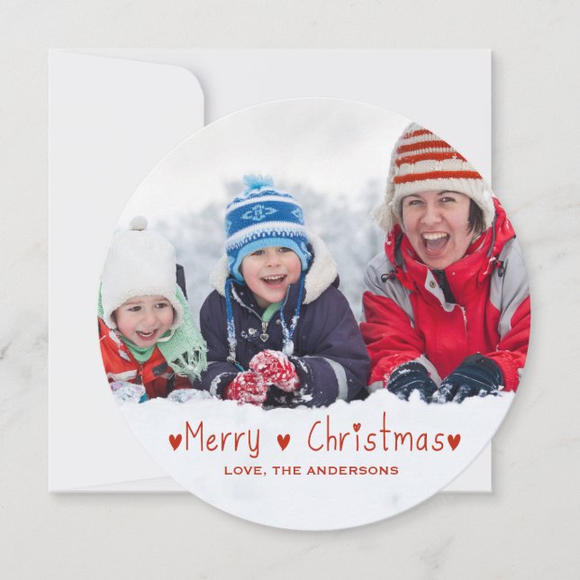 Cute Merry Christmas | Holiday Photo Card (Front)