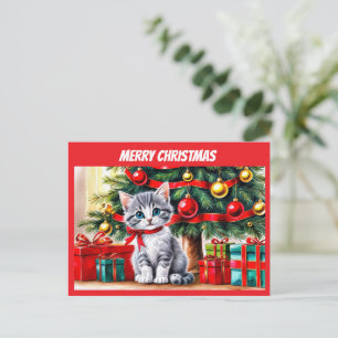 Cute Merry Christmas Holiday Postcard