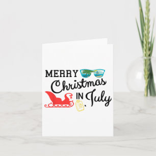 Cute Merry Christmas In July Beach Santa  Card