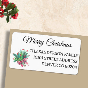 Cute Merry Christmas Minimal Return Address Label