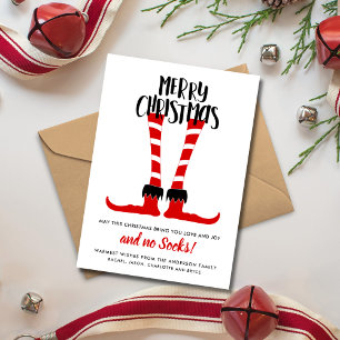 Cute Merry Christmas No Socks! Holiday Card