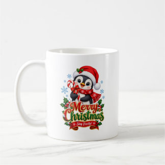 Cute Merry Christmas Penguin Stay Frosty Mug