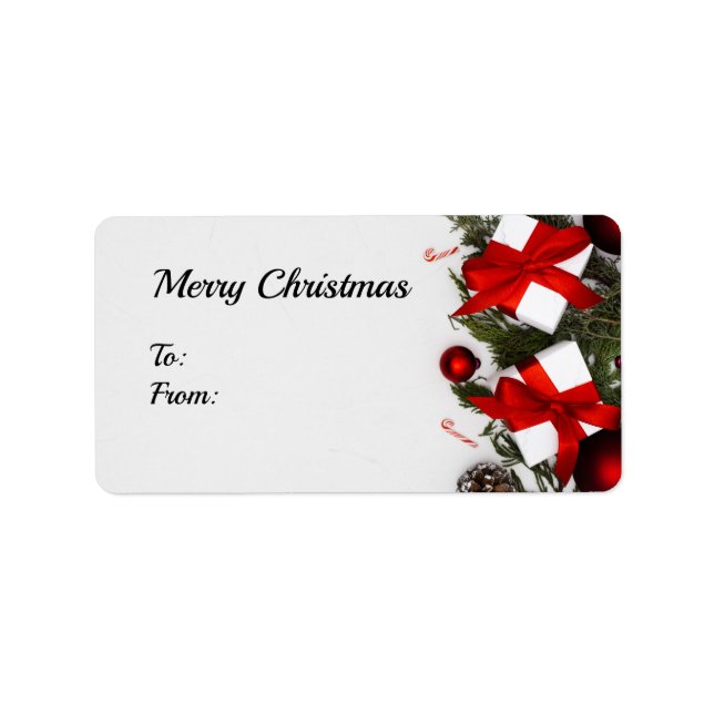Cute Merry Christmas Rectangle Stickers (Front)
