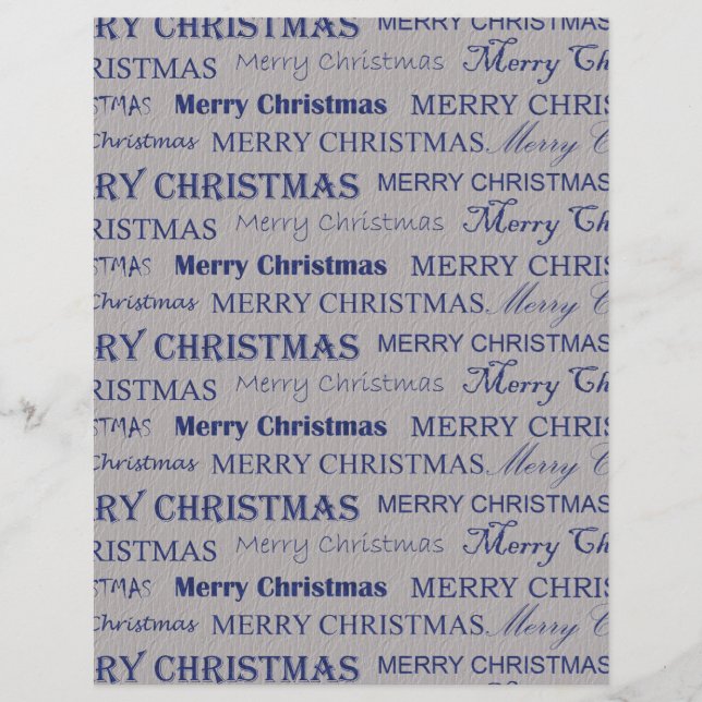 Cute Merry Christmas Scrapbook Paper (Front)