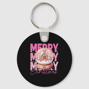 Cute Merry Christmas Snow Globe Nk Gingerbread Hou Key Ring