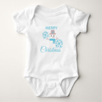 Cute Merry Christmas Snowman Snowflakes Character