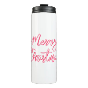 Cute Merry Christmas sticker typography, Thermal Tumbler