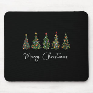Cute Merry Christmas Tree Fun  Women Matching Fami Mouse Pad