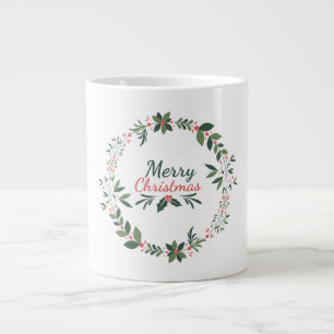 Cute merry christmas wishes large coffee mug