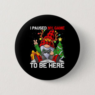 Cute Merry Christmas Xmas Gamer Gnome Video Game B 6 Cm Round Badge