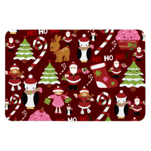 Cute Merry Christmas Xmas Holiday Pattern Magnet