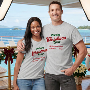 Cute Merry Cruising Christmas Personalise T-Shirt