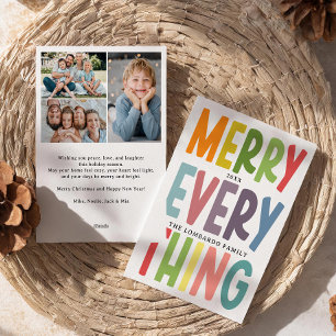 Cute Merry Everything Inclusive 3 photos collage Holiday Card