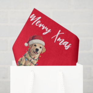 Cute merry Lab christmas tree puppy dog pattern Tissue Paper