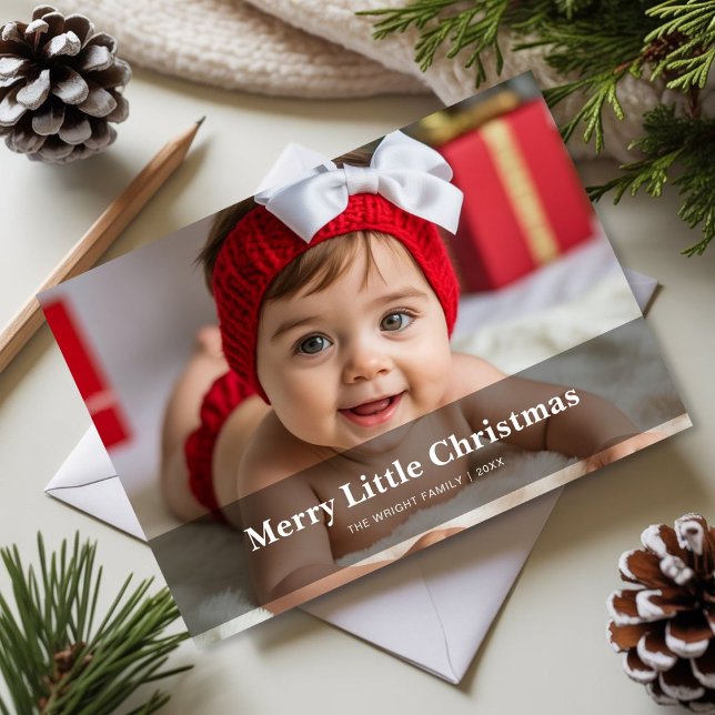 Cute Merry Little Christmas Family Photo Card (Creator Uploaded)