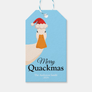 Cute Merry Quackmas Christmas funny Duck Gift Tags