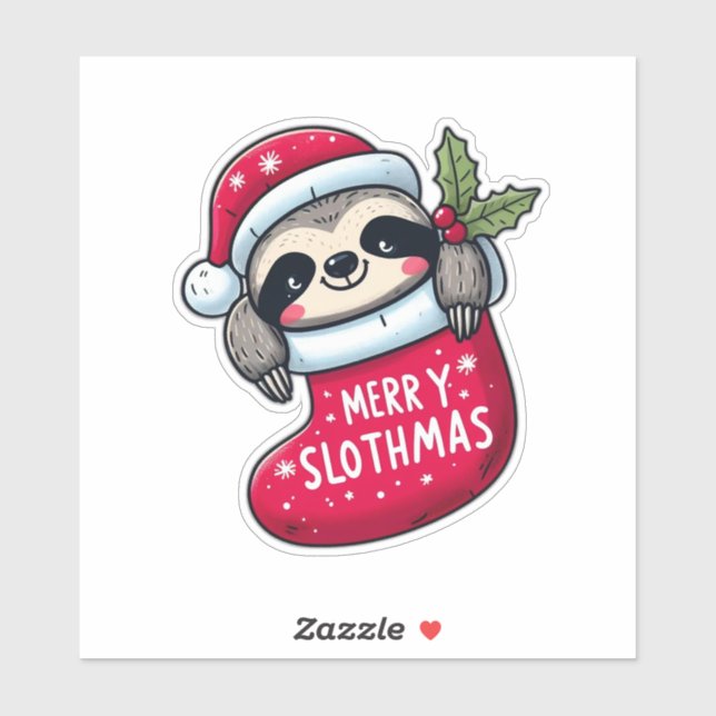 Cute "Merry Slothmas" Christmas Sloth (Sheet)