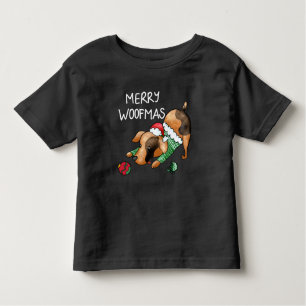 Cute Merry Woofmas Christmas Dog Toddler T-Shirt