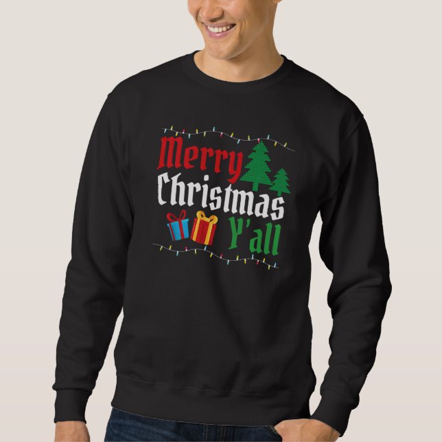 Cute Merry Xmas Y'all Ugly Christmas Sweater (Front)